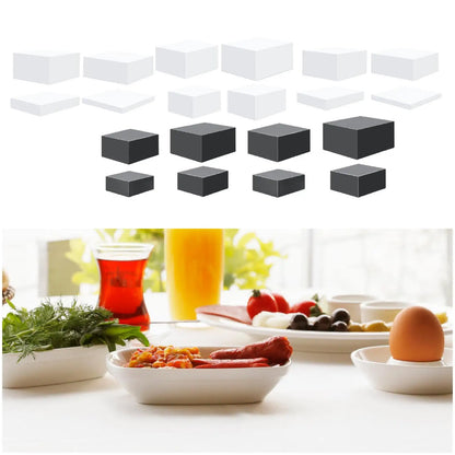 4x Acrylic Display Riser Box Food Display Stand Table Stand Nesting Riser Stands for Food Cake Collection Jewelry Cosmetics